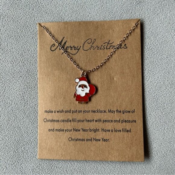 None Jewelry - Santa Claus Necklace ~ Adjustable Gold-Tone ~ Brand New